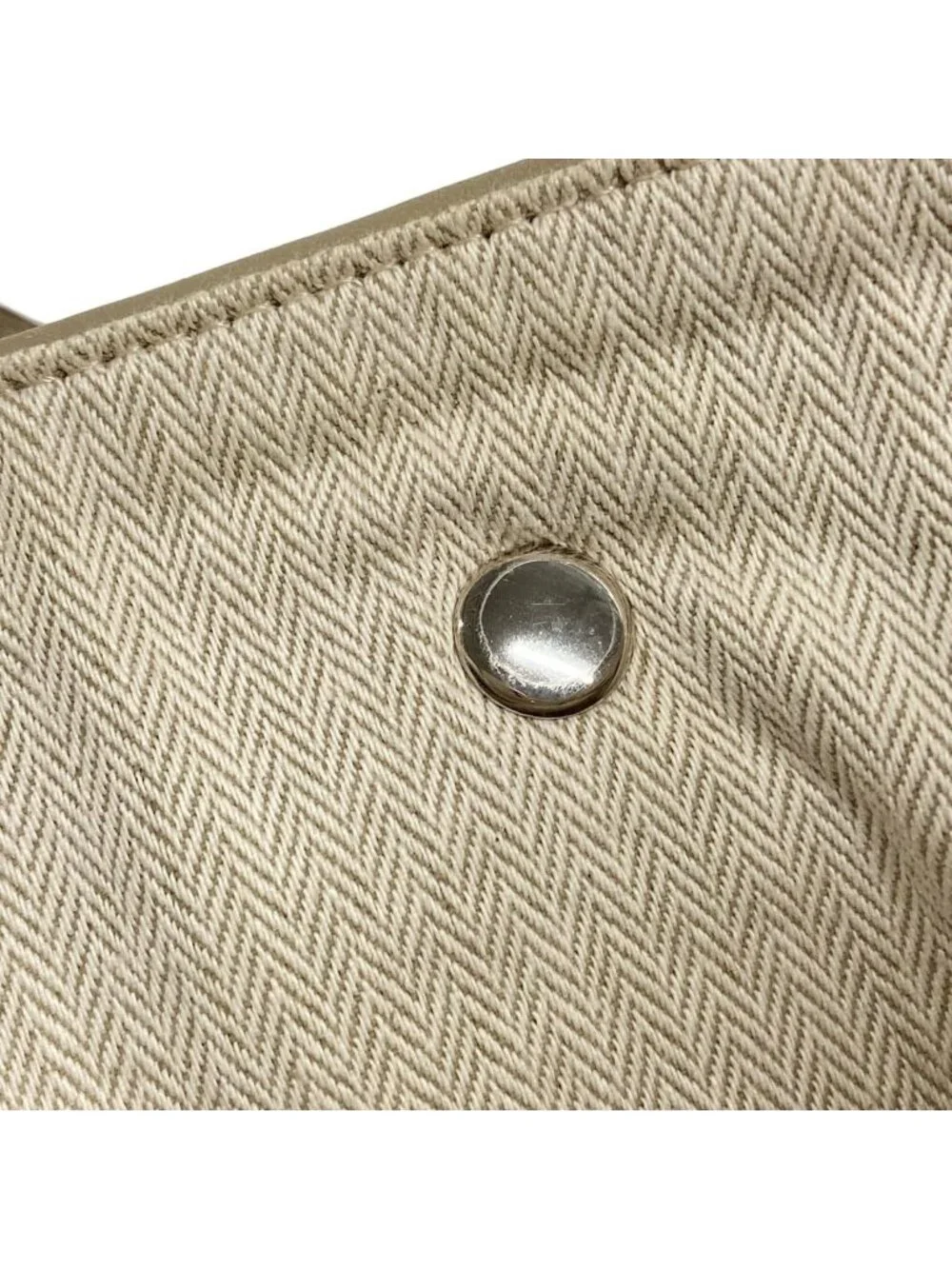 Hermes Tote Chain Nye PM Gray Beige Silver Braided Leather